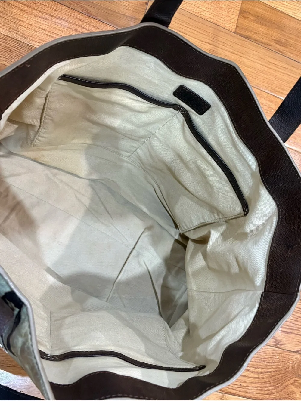 UGG Leather-Trim Pony Hair Camouflage Tote Bag in Brown